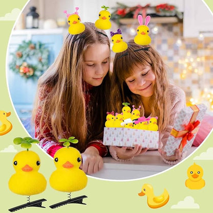 12 Pcs Duck Hair Clips, Yellow Duck Hairpin Set, Cute Duck Hair Accessories for School Home Party Props