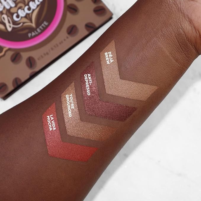 Beauty Bakerie Coffee & Cocoa Palette, Versatile Blush and Bronzer Powder Palette for Every Skin Tone, Creamy Satin Finish, 4 Sugary Shades, Highlight, Contour, Blush Kit for Women