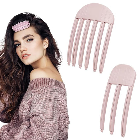 2Pack Hair Volume Clips,Volume Hair Clips for Fluffy Bangs, Easy High Crown Volumizing Hair Clips for Women，Root Clips for Curly Hair Volume Tool Natural Voluminous Look. (normal,Pink)