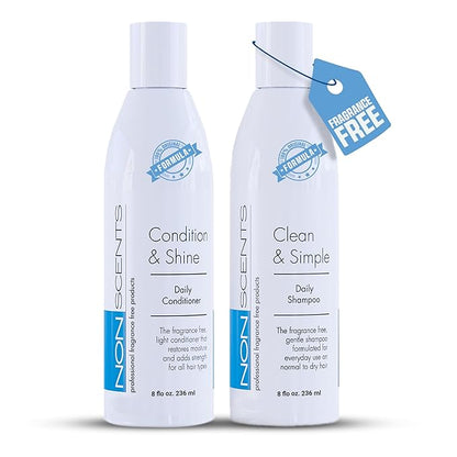 Nonscents Original Formula Fragrance Free Shampoo and Conditioner Set, Hydrating Shampoo for Dry Hair, Moisturizing and Unscented Shampoo and Conditioner for All Hair Types | Made in USA