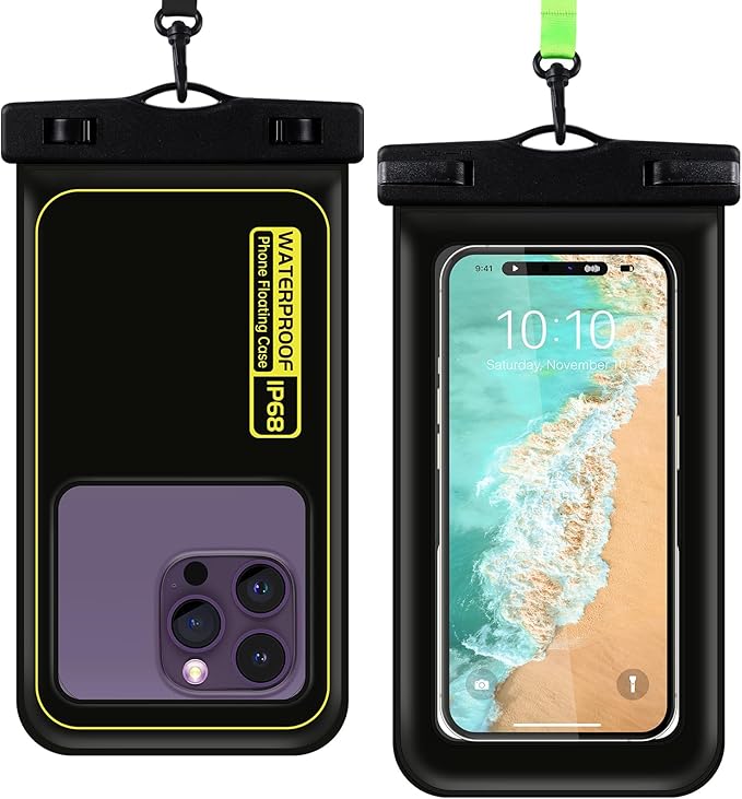 2 Pack Waterproof Phone Pouch, Universal Waterproof Phone Case with Lanyard for iPhone 15/14/13/12/12 Pro Max/Galaxy 21 up to 7.5", IPX8 Waterproof Case Cellphone Dry Bag for Beach Swimming Travel