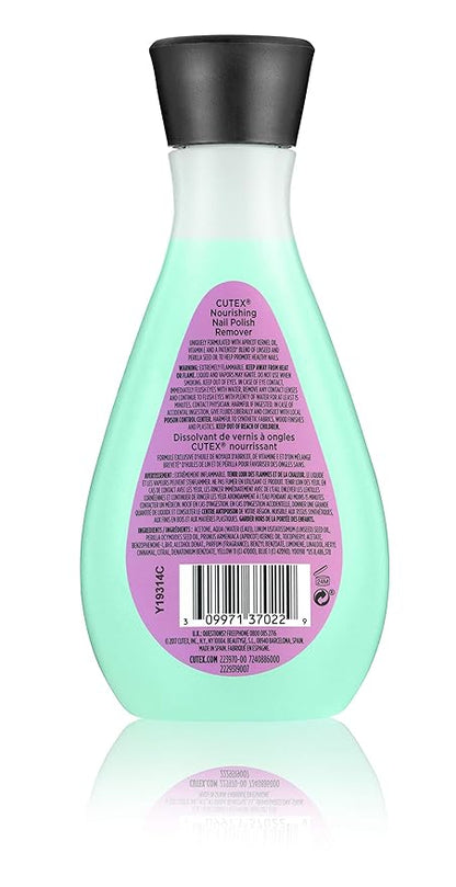 Nail Polish Remover by Cutex, Nourishing Nail Care, Leaves Nails Looking Healthy, Contains Vitamins E & Apricot Oil, 6.76 Fl Oz (Pack of 2)