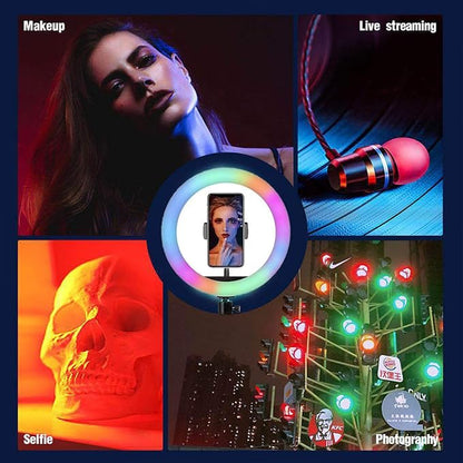 10" Replaceable Selfie Ring Light, Without Tripod, 32 Color Modes, Dimmable LED Ring Light for iPhone and Android, TikTok, Live Stream, YouTube, Makeup