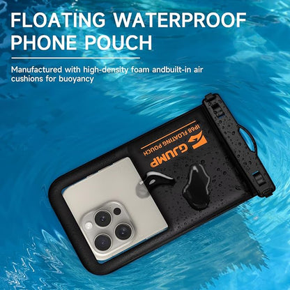 2 Pack Floating Waterproof Phone Pouch, Up to 8.3" IP68 Cellphone Dry Bag Compatible for iPhone 16 15 14 13 Pro Max Samsung Galaxy, Essential for Beach Cruise Ship (Orange*2)