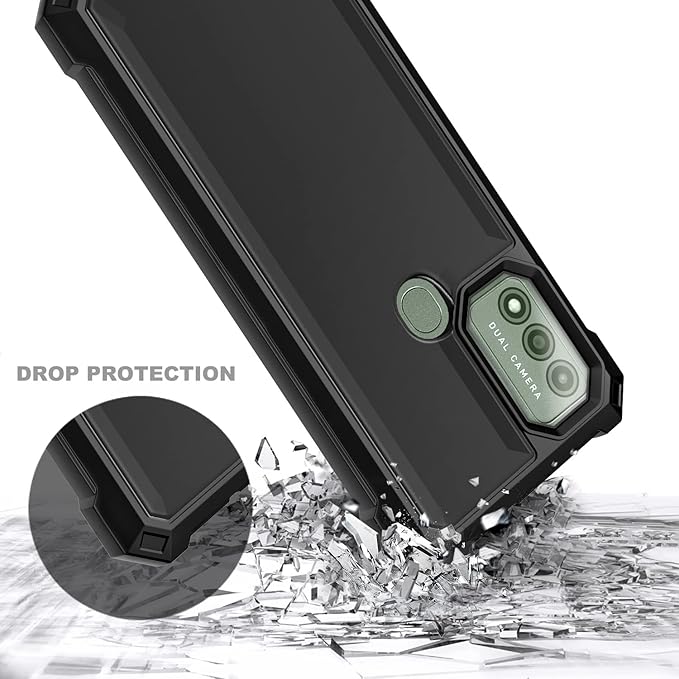 Designed for WIKO Voix Case with [Built-in Screen Protector], Full-Body Protective Shockproof Rugged Bumper Cover Phone Case for WIKO Voix U616AT (Black)