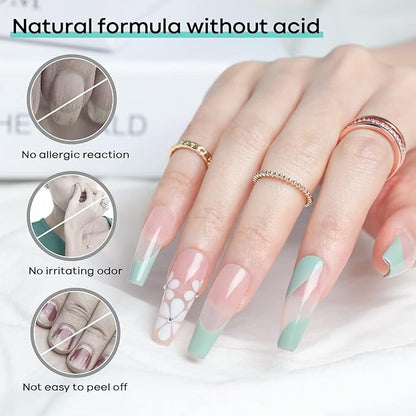 Modelones 4Pcs Nail Dehydrator and Primer, Acid Free Natural Nail Prep Dehydrate & Bond Primer, Bonding Primer for Acrylic Powder Nail Supplies