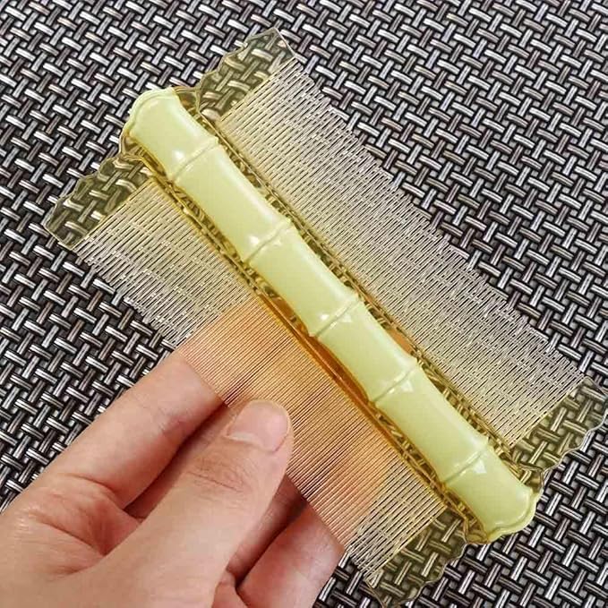 1Pc Green Double-Sided Comb Anti-Static Fine-Tooth Pin Hair Comb With Handle Super Dense Tooth Drain Dandruff Hair Comb Hair Styling Tool Accessories Hair Combs Styling Tools and Appliances，Comb