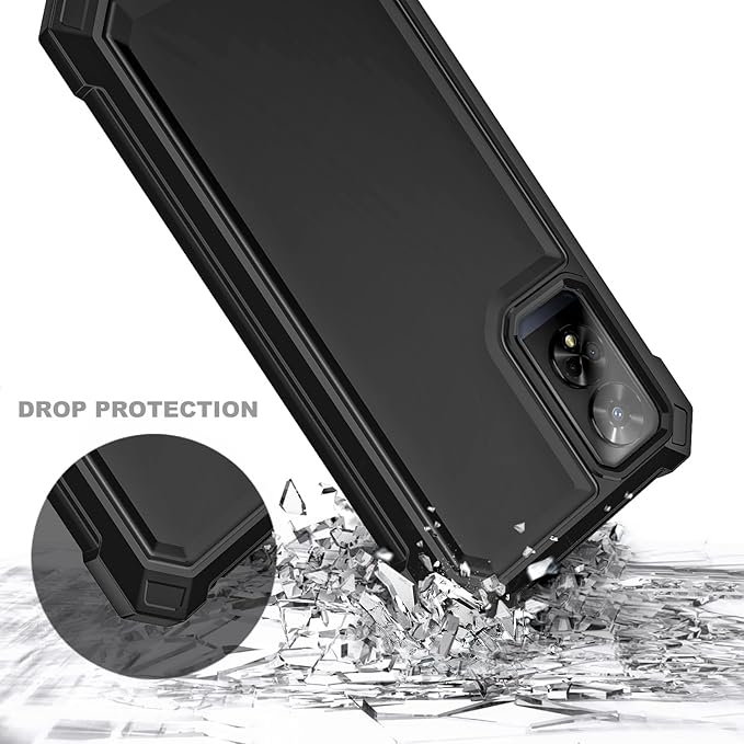 Designed for TCL 50 XE 5G Phone Case, 50 XE NXTPAPER 5G Case with Screen Protector, [Raised Corners Drop Protection] Full-Body Protective Shockproof Rugged Bumper Cover (Black)