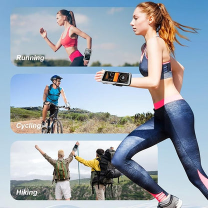 Armband for Phone for Runing, Wrist Phone Holder for Running for iPhone Pro Max Plus SE (16/15/14/13/12/11/X/XR) Galaxy S24/S23/S22/S21, Frearmband with Adjustable Strap & Card Slot(Grey