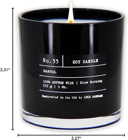 Lulu Candles | Santal | Luxury Scented Soy Jar Candle | Hand Poured in The USA | Highly Scented & Long Lasting (9 Oz.)
