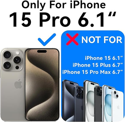 Mkeke for iPhone 15 Pro Case,[Not Yellowing] [Military Grade Protection] Shockproof Phone Case for Apple iPhone 15 Pro 2023 Gradient Purple Pink
