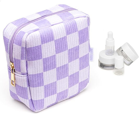 Mini Makeup Bag with Mini Cosmetic Containers, Small Makeup Bag, Small Cosmetic Bag (Purple)