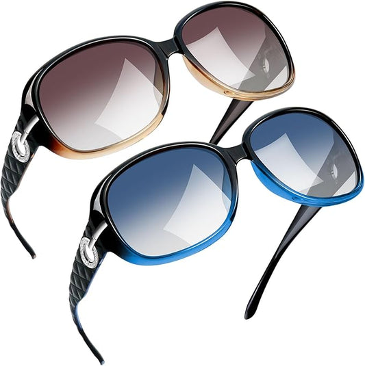 Joopin Big Womens Sunglasses Polarized Trendy Sun Glasses Large Rectangle UV Protection Rhinestone Sunnies