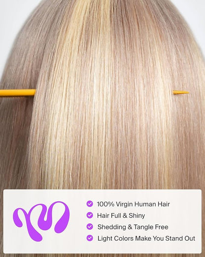 P10/613 Lace Front Wig Human Hair Glueless Blonde Bob Wig Human Hair Pre Plucked Pre Cut 6x5HD Lace Closure Short Bob Wig for Women 10 Inch