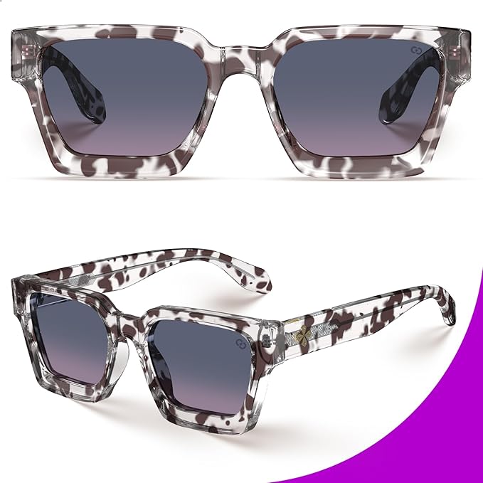 VISOONE Fashion 100% UV400 Protection Rectangle TR90 Y2K Sunglasses Accessories for Women Men RIVER