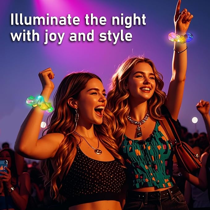 18 Pcs Light Up Mermaid Scrunchies, LED Hair Scrunchy for Girl & Women, Multi Light Modes, Glow in the Dark Accessories for Rave Neon Slumber Party