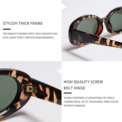 VANLINKER Polarized Retro Oval Sunglasses for Women and Men Small 90s Style VL9580