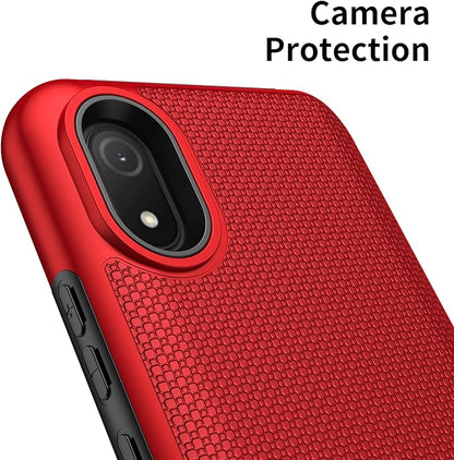 for Cloud Mobile C8 Phone Case with Screen Protector,Stratus C8 Phone Case Dual Layer Heavy Duty Protection,Slim Lightweight Rugged Military Grade Shockproof Protective Cover for Cloud Stratus C8 Red