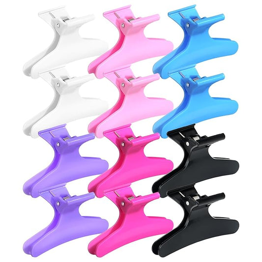 Ondder Butterfly Hair Claw Clips for Styling Sectioning Hair Styling Clips Makeup Hair Sectioning Clips Pro Hair Clamp Clips for Makeup Cutting Coloring Hair Accessories for Women Girls