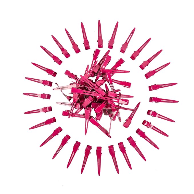 100 Packs roseo Alligator Curl Clips, bandenger 1.8 Inch Single Prong Clips Hair Accessories,for Girls and Women,Hair Styling,Hair Coloring, Random Color (roseo)