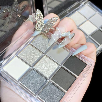 9 Colors Eyeshadow Palette - Dark Punk Smoky Eyeshadow Theme, High Pigmented Blendable Matte & Glitter Shimmer Finishes, Long Lasting Eye Makeup for Christmas & Music Festivals(Dark Punk Smoky)
