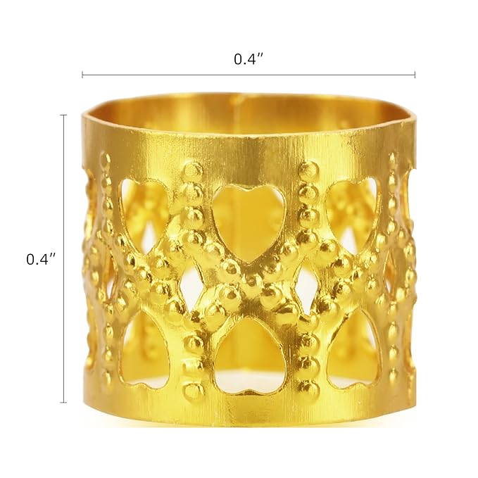 200 pcs Dreadlocks Beads Hair Braid Rings Clips Dread Locks Hair Braiding Metal Cuffs Decoration/Accessories Jewelry, Gold