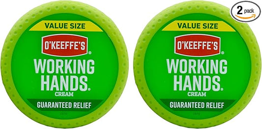O'Keeffe's Working Hands Hand Cream for Extreme Dryness - 6.8 oz Value Size Jar (2 Pack) - Repairing Skincare for Cracked, Dry Hands