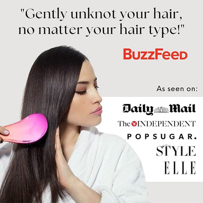 Lily England Detangler Hair Brush for Curly, Thick, Straight & Natural Hair - Gentle Detangling Brush for Women, Kids & Toddlers with Flexible Bristles - Smooth Hairbrush for Wet & Dry Hair, Pink