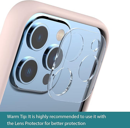 K Tomoto Compatible iPhone 13 Pro Max Case (6.7 Inch), Liquid Silicone Bumper [Shock-Absorb] [Raised Edge Protection] [Drop Protection] [Silky and Soft Touch], Sand Pink
