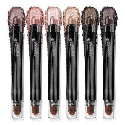 Neutral Eyeshadow Stick Makeup Set, Metallic Shimmer Matte Cream Eye Shadow Eyeliner Brightener Pencil Crayon - PINK OCEAN