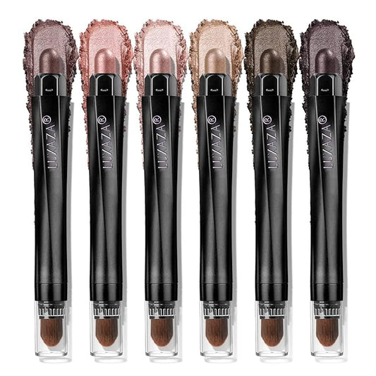 Neutral Eyeshadow Stick Makeup Set, Metallic Shimmer Matte Cream Eye Shadow Eyeliner Brightener Pencil Crayon - PINK OCEAN