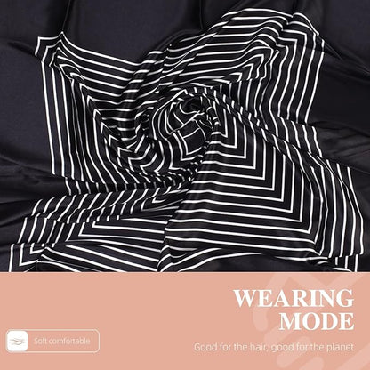 35 x 35 Women's Fashion Pattern Large Square Silk Like Hair Scarf Head Sleeping Wrap Satin Neck Bandana for Gift…