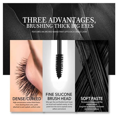 2 PCS black Cat eye mascara Eyes Makeup Color Mascara Waterproof Fast Dry Eyelashes Curling Lengthening Makeup Eye Lengthening, Lifting, Curling