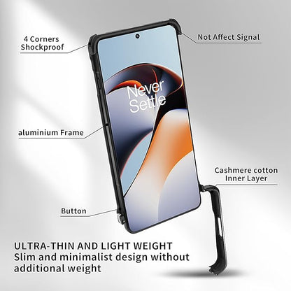 for Samsung Galaxy S25 Ultra Metal Bumper Case Frameless, Slim Fit No Back No Frame Backless Metal Bumper 4 Corners Shockproof Wireless Charging Compatible Heavy Duty (Black)