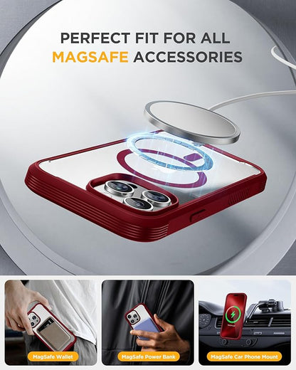 Miracase for iPhone 16 Pro Max Case 6.9'', [Bubble Free] Full-Body Bumper Phone case with Built-in Full Glass Screen &Lens Protector,Compatible with MagSafe,Drop Proof 16 Pro Max Cover,Plum