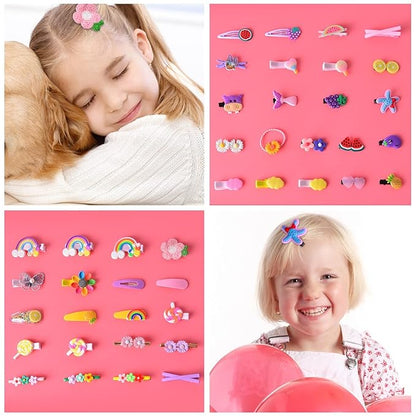 42 Pieces Baby Hair Clips, Hair Pin, Barrettes for Girls, Toddler Girls Hair Accessories, Kids Hair Clips for Styling, Flower Rainbow Candy Fruits Butterfly Hair Barrettes