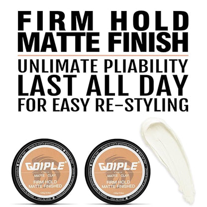 Hair Styling Clay for Men Firm Hold - Matte Finish Hair Clay Hair Paste Water Based Matte Texture Pomade Mens Hair Products - Hair Paste Clay Pomade Ideal for All Men's Hair Types 3.5oz (2PCS)