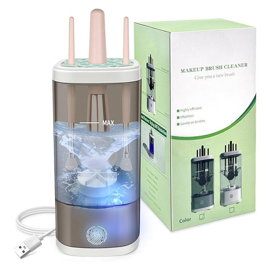 Electric Makeup Brush Cleaner Machine, Ultimate Efficient Automatic Cleaner for All Types of Makeup Brushes- Black