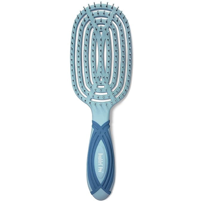 NuWay 4HAIR DoubleC PRO U.S. Patented Double Curved Detangling Brush is Hair Dryer Safe (Sea Foam)