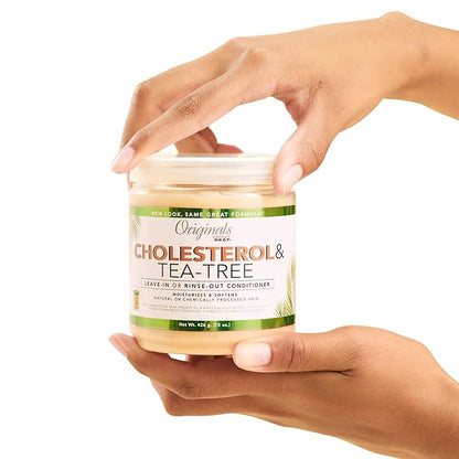 Originals by Africa's Best Cholesterol Tea Tree Oil, Rinse-Out Plus Leave in Conditioner, Repair and Revitalize Damaged, Dry, Overprocessed Hair, 15 oz