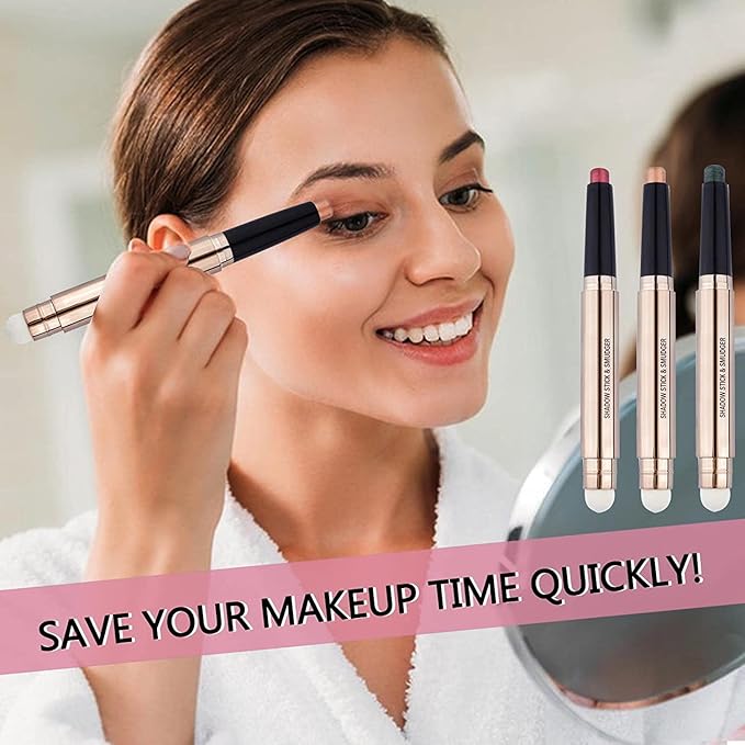 Orange Brown Eyeshadow Stick Makeup, Highlighter Matte Cream Eye Shadow Pencil, Waterproof Hypoallergenic Long Lasting Crayon, Glitter Primer Palette Shimmer Eyeliner Pen