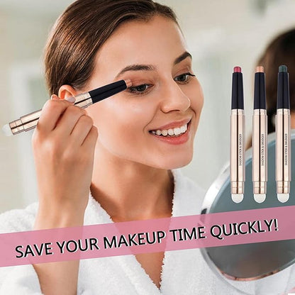 Orange Brown Eyeshadow Stick Makeup, Highlighter Matte Cream Eye Shadow Pencil, Waterproof Hypoallergenic Long Lasting Crayon, Glitter Primer Palette Shimmer Eyeliner Pen