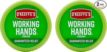 O'Keeffe's Working Hands Hand Cream for Extreme Dryness - 3.4 oz Jar (2 Pack) - Repairing Skincare for Cracked, Dry Hands
