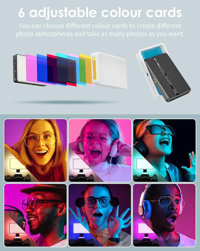 150 LED Phone Light, Selfie Light for iPhone/Phone/iPad/Camera, 5500Mah Rechargeable Portable Lights, 3 Lighting Adjustment Modes, Selfie Lights for Photography/TikTok/Vlog/Video