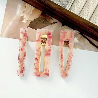 12 Pieces Acrylic Resin Marble Hair Clips Set, Decorative Pearls Hair Barrettes Sweet Decorative Bobby Pins Hairpin Headwear Hair Accessories Headwear for Women and Girls…