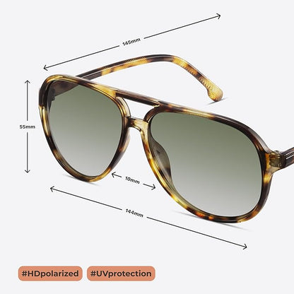 livho Trendy Polarized Aviator Sunglasses Women Men, Retro Sun Glasses for Women Men 2025, Oversized UV Protection Shades