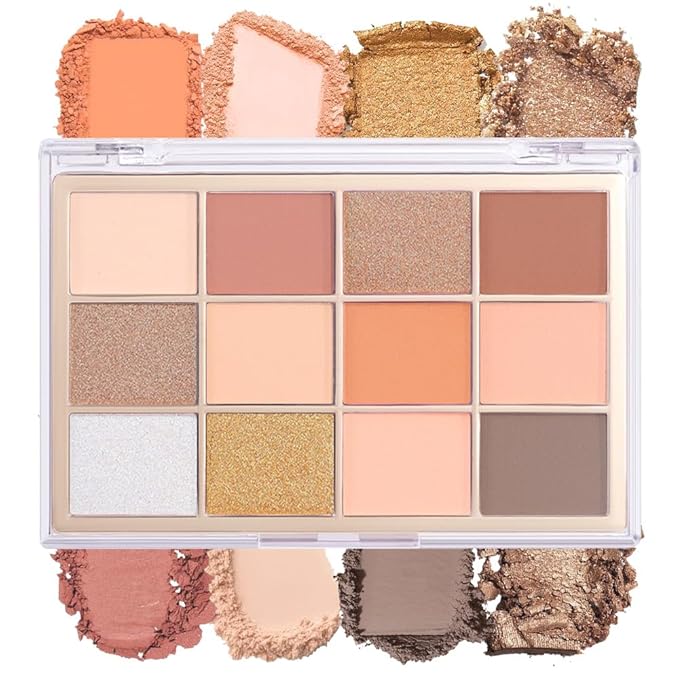 Nude Brown Maroon Bronze Eyeshadow Palette,Natural Neutral Soft Small Cream Eyeshadow Palette,Highly Pigmented Eye Shadow Palette Long Lasting Naturing-Looking Make Up Pallets for Women,Vegan
