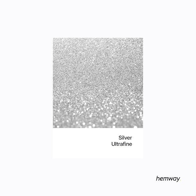 Hemway Silver Premium Glitter Multi Purpose Dust Powder 100g / 3.5oz for use with Arts & Crafts Wine Glass Decoration Weddings Cards Flowers Cosmetic Face Eye Body Nails Skin Hair