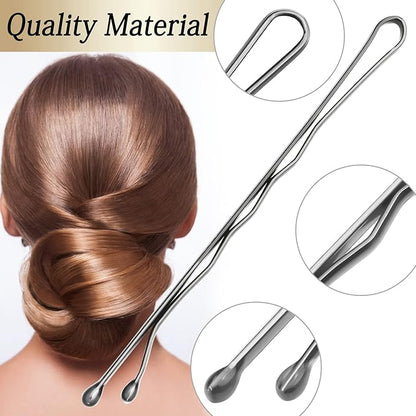 100PCS 2Inches Hair Pins Kit Hair Clips Secure Hold Bobby Pins Hair Clips for Women Girls and Hairdressing Salon With Clear Storage Box(Silver)