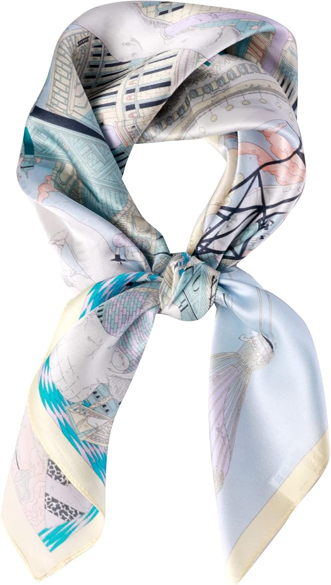 100% Pure Mulberry Silk Scarfs 26"x26" Square Scarf Women Neckerchief Headscarf hair scarf bandana Gift Packed